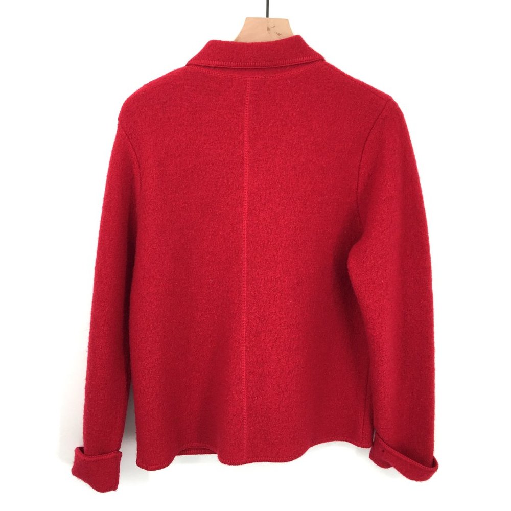 L.L. Bean Red Wool Button-Front Jacket - Picture 8 of 8